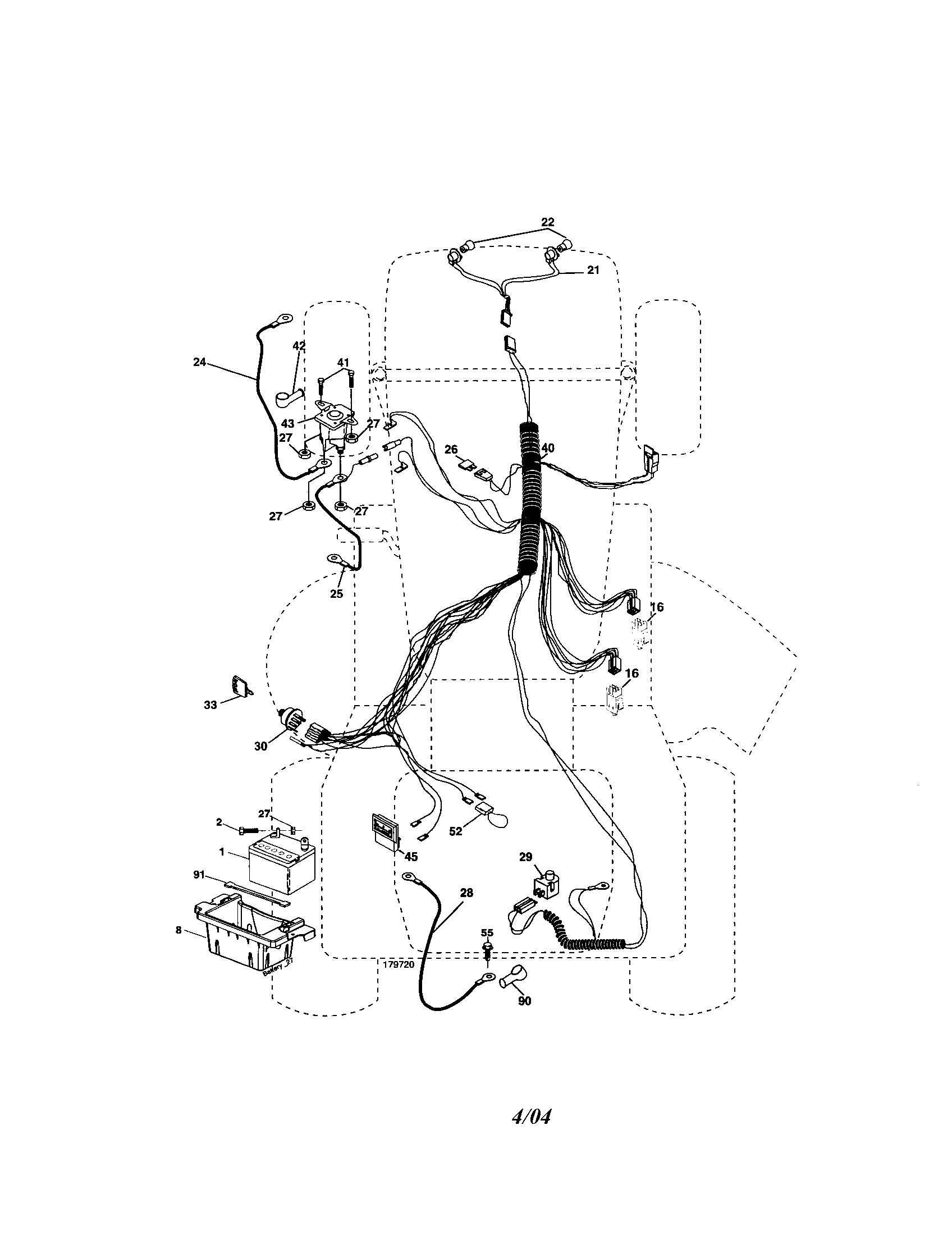 Electrical Diagram and Parts List for 917273823  Craftsman Lawn Tractor