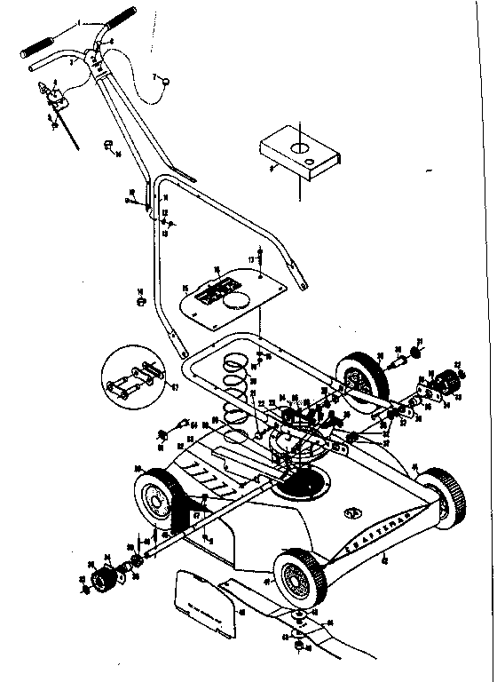 Replacement Parts Diagram and Parts List for 13197540  Craftsman Lawn Mower