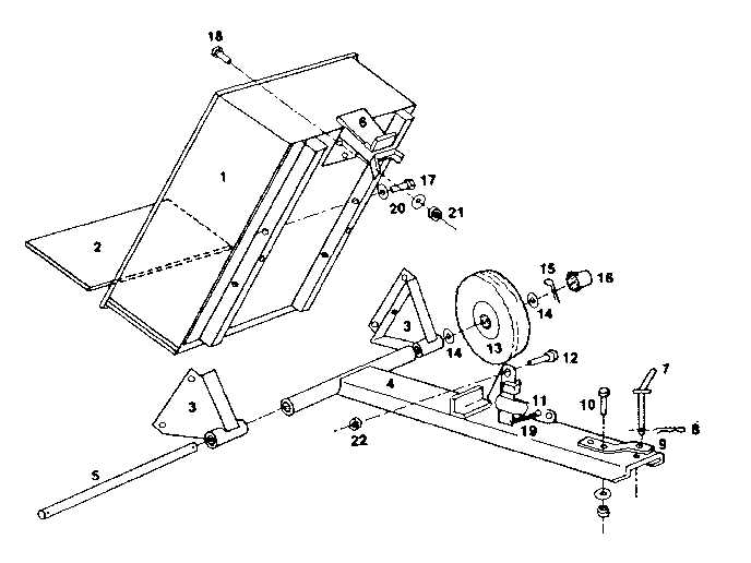 Sears Hauling Dump Cart Diagram and Parts List for 61026351  Craftsman Tool Stand & Cart