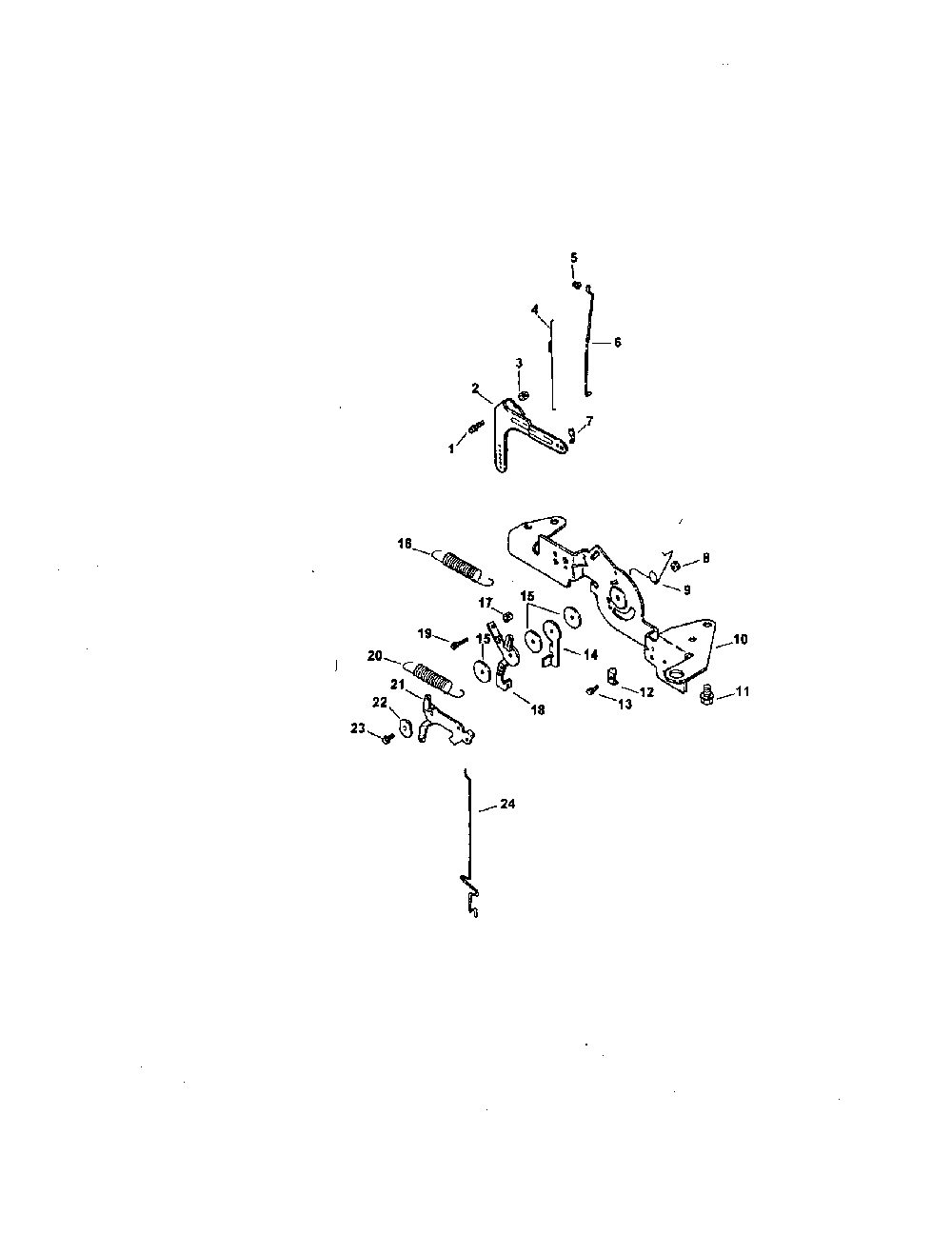 Engine controls Diagram and Parts List for CV675-77549  Craftsman Engine