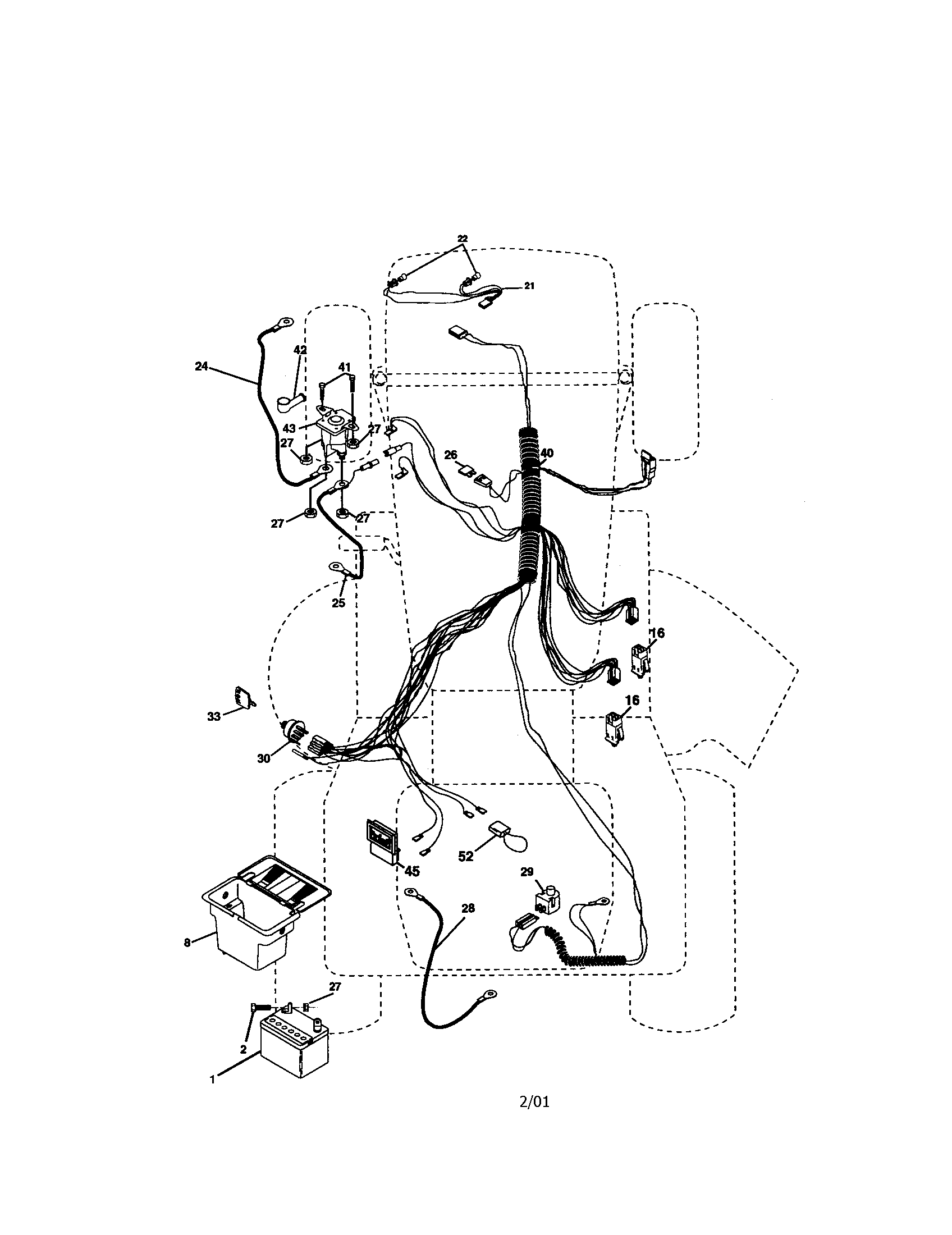 Electrical Diagram and Parts List for 917271731  Craftsman Lawn Tractor