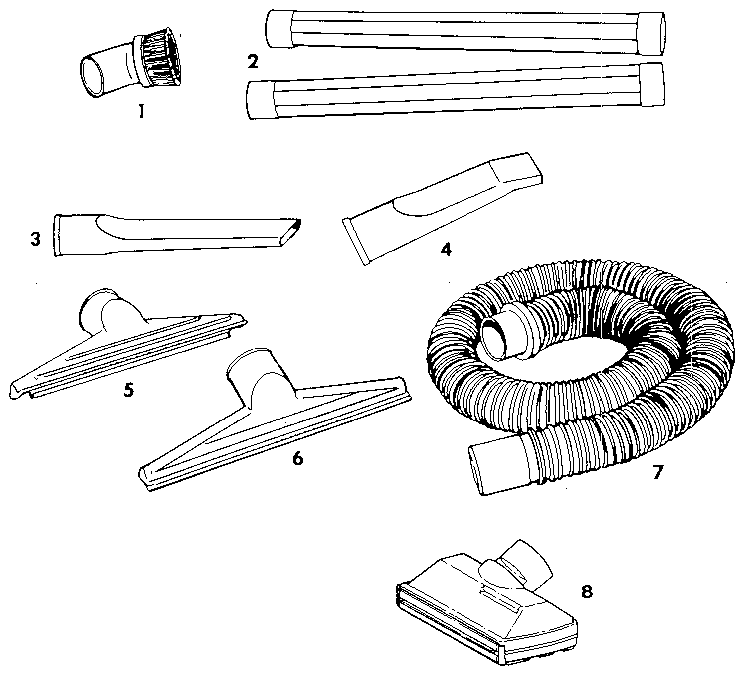 2-1/2" Diameter Plastic Accessories Diagram and Parts List for 113179780  Craftsman Utility Vacuum