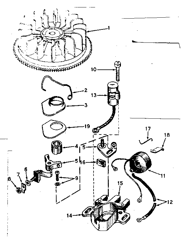 Magneto No. 610694a Diagram and Parts List for 143576032  Craftsman Engine