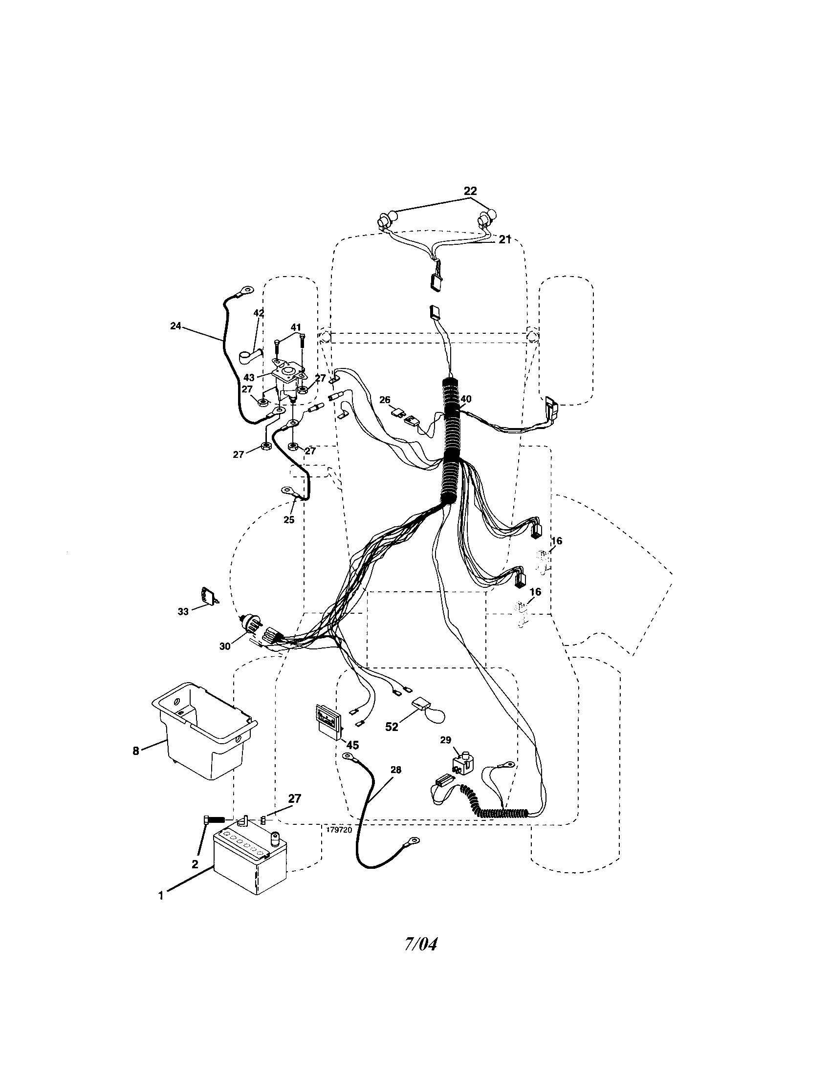 Electrical Diagram and Parts List for 917273383  Craftsman Lawn Tractor