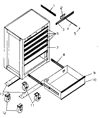 Cabinet Parts Diagram and Parts List for 706652022  Craftsman Tool Stand & Cart