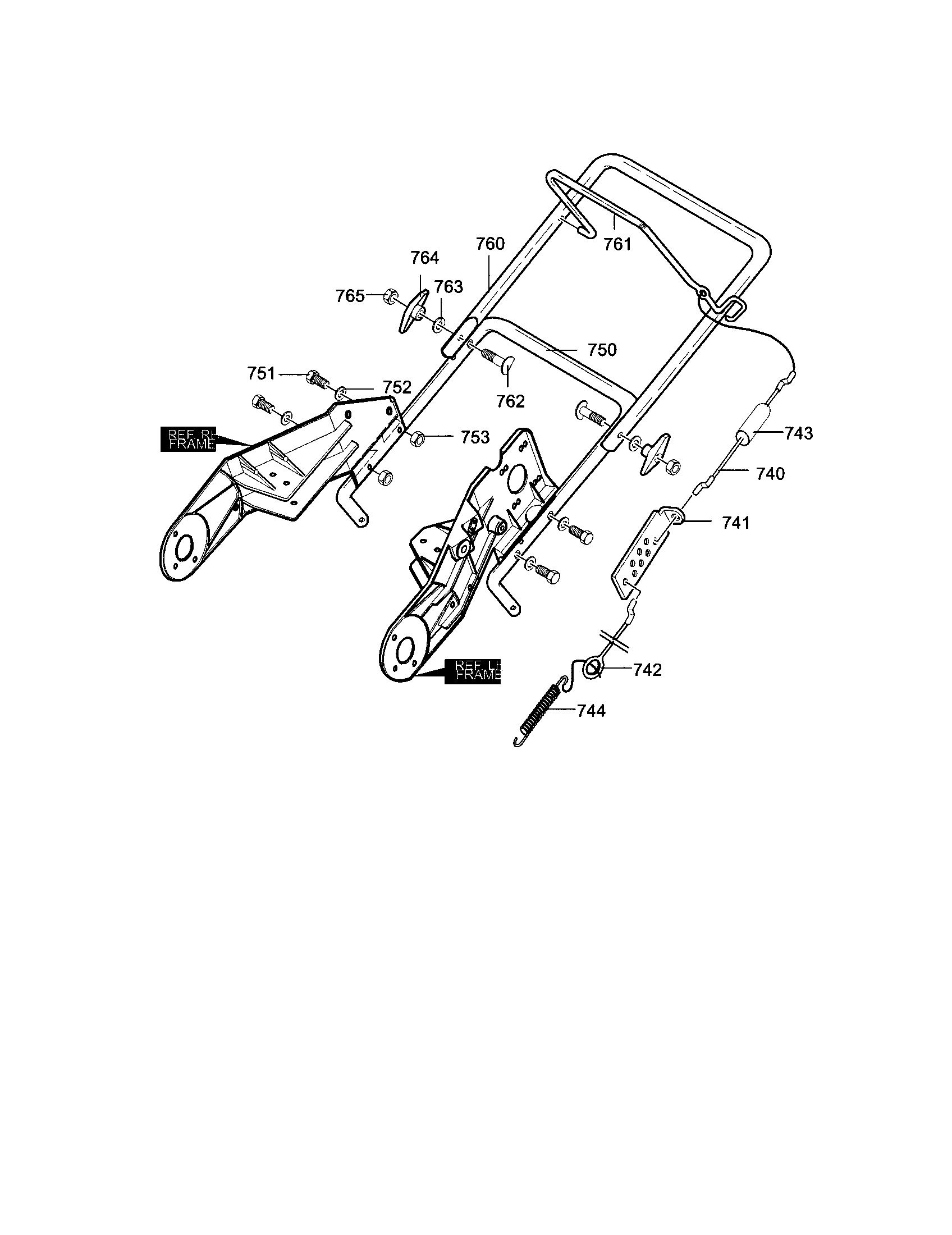 Handle Assembly Diagram and Parts List for 53688521200  Craftsman Snow Blower