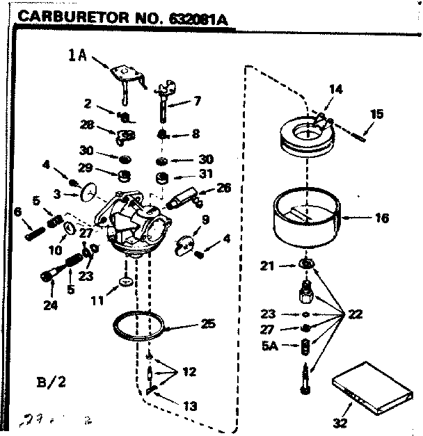 Carburetor Diagram and Parts List for 143294702  Craftsman Engine