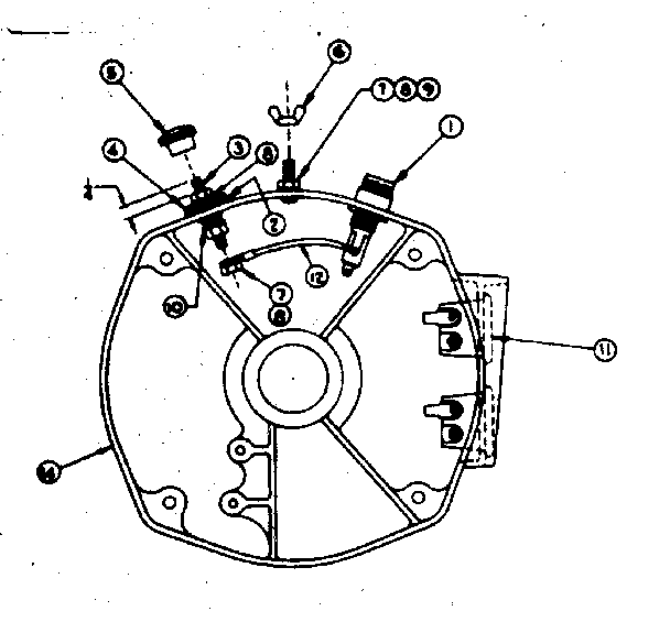 Rear Bearing Carrier Diagram and Parts List for 58057421  Craftsman Engine