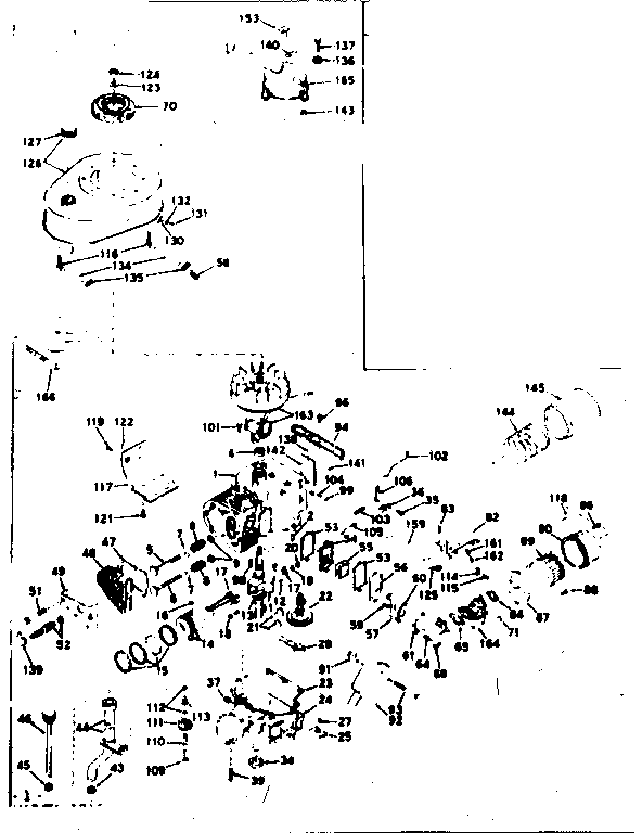 Basic Engine Diagram and Parts List for 143185042  Craftsman Engine