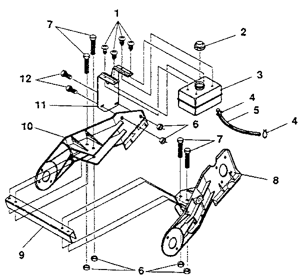 Frame Components Diagram and Parts List for 536884330  Craftsman Snow Blower
