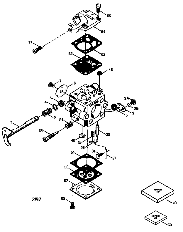 Carburetor  632979 (71/143) Diagram and Parts List for 143971670  Craftsman Engine