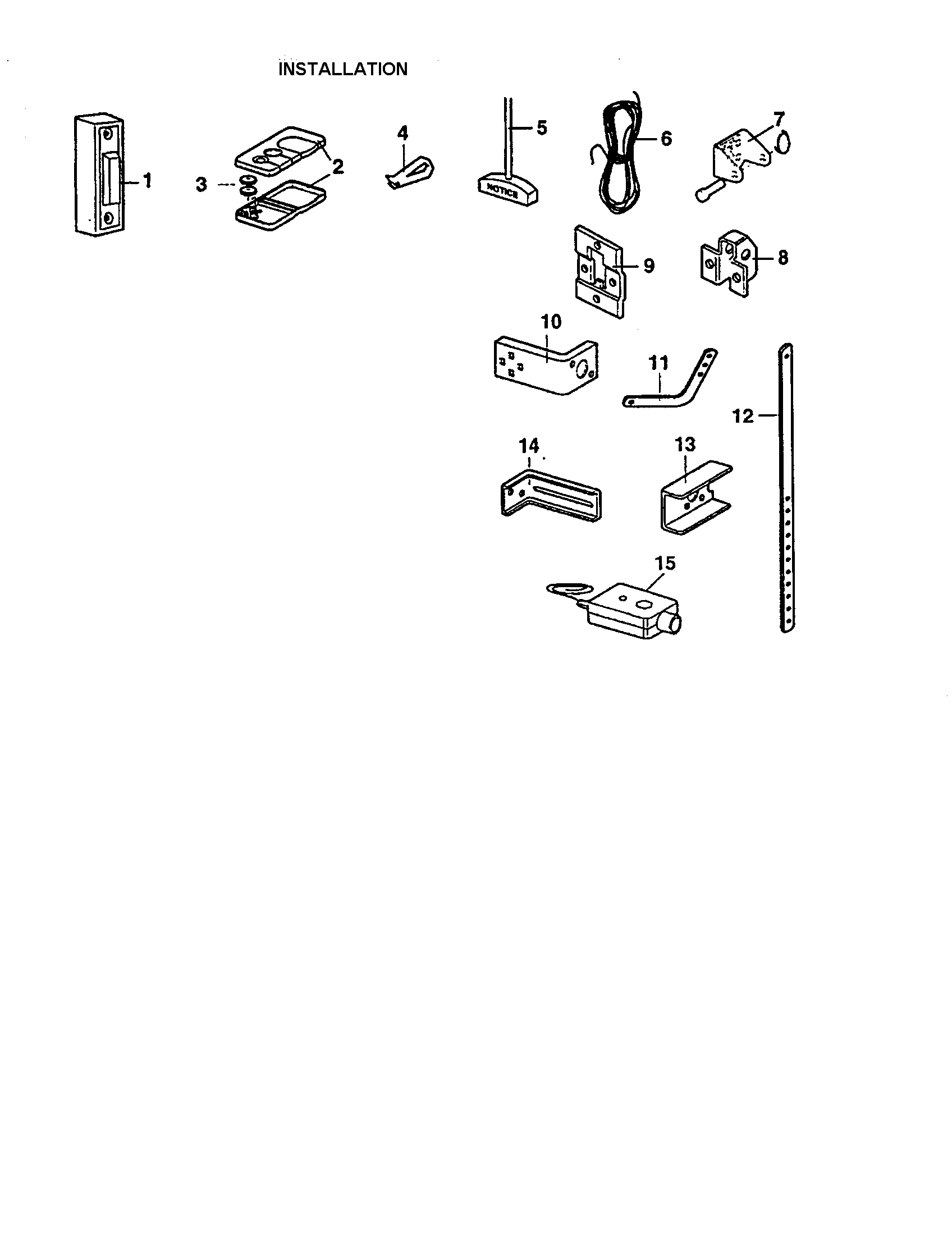 Installation Parts Diagram and Parts List for 13953669SRT  Craftsman Garage Door Opener