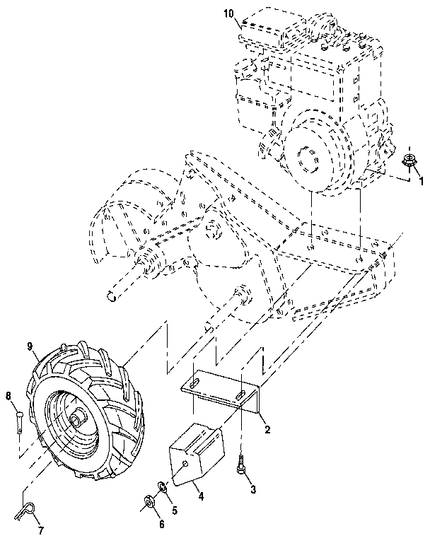 Mainframe, Right Side Diagram and Parts List for 917299752  Craftsman Tiller