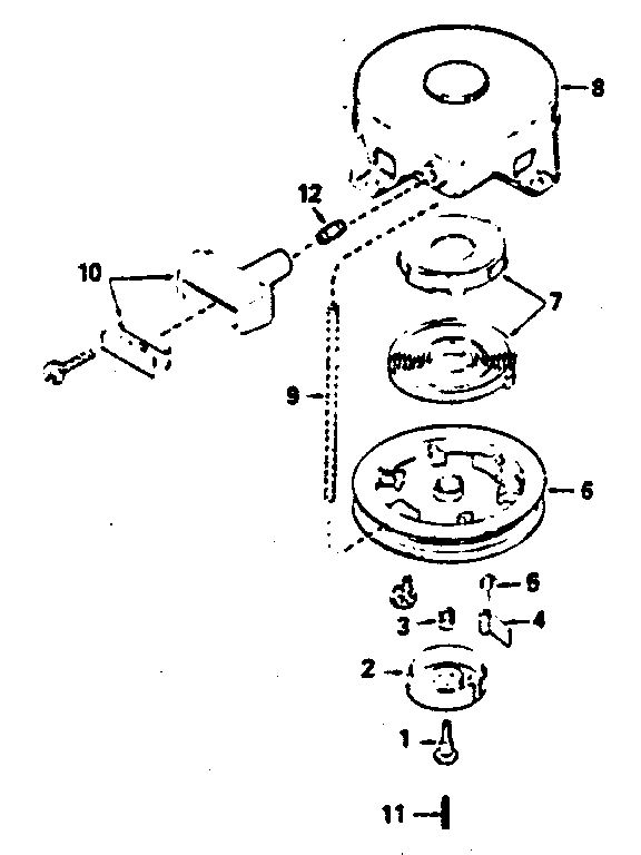 Rewind Starter Diagram and Parts List for 143364232  Craftsman Engine