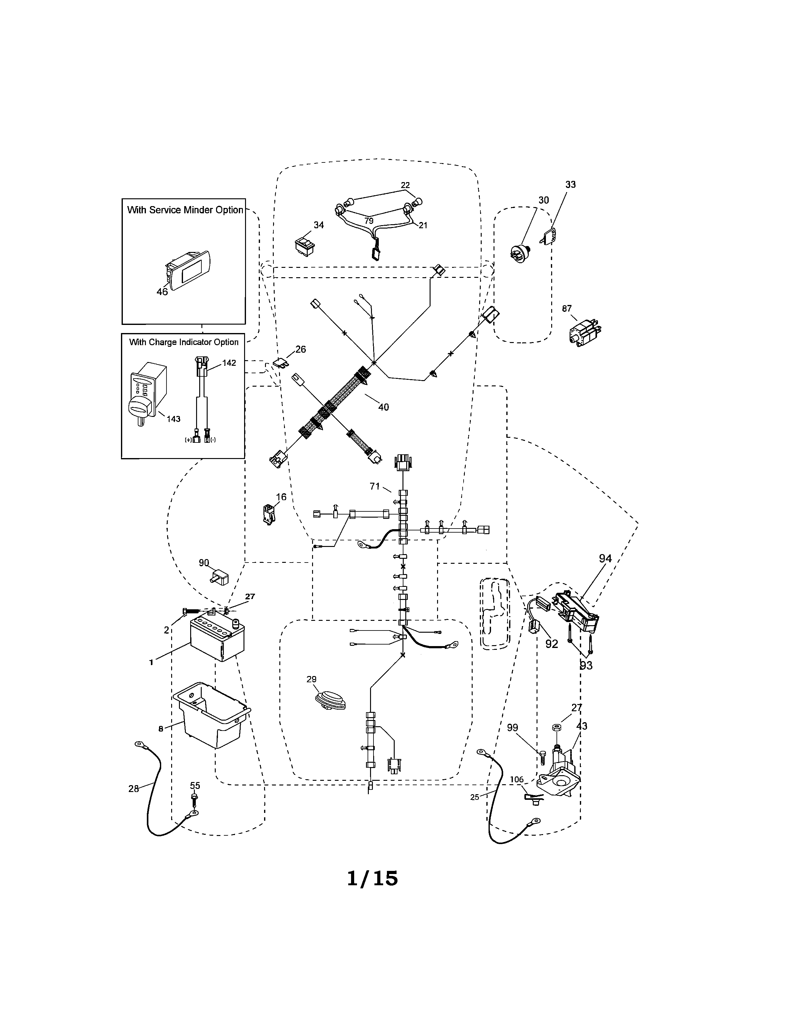 Electrical Diagram and Parts List for 917986330  Craftsman Lawn Tractor