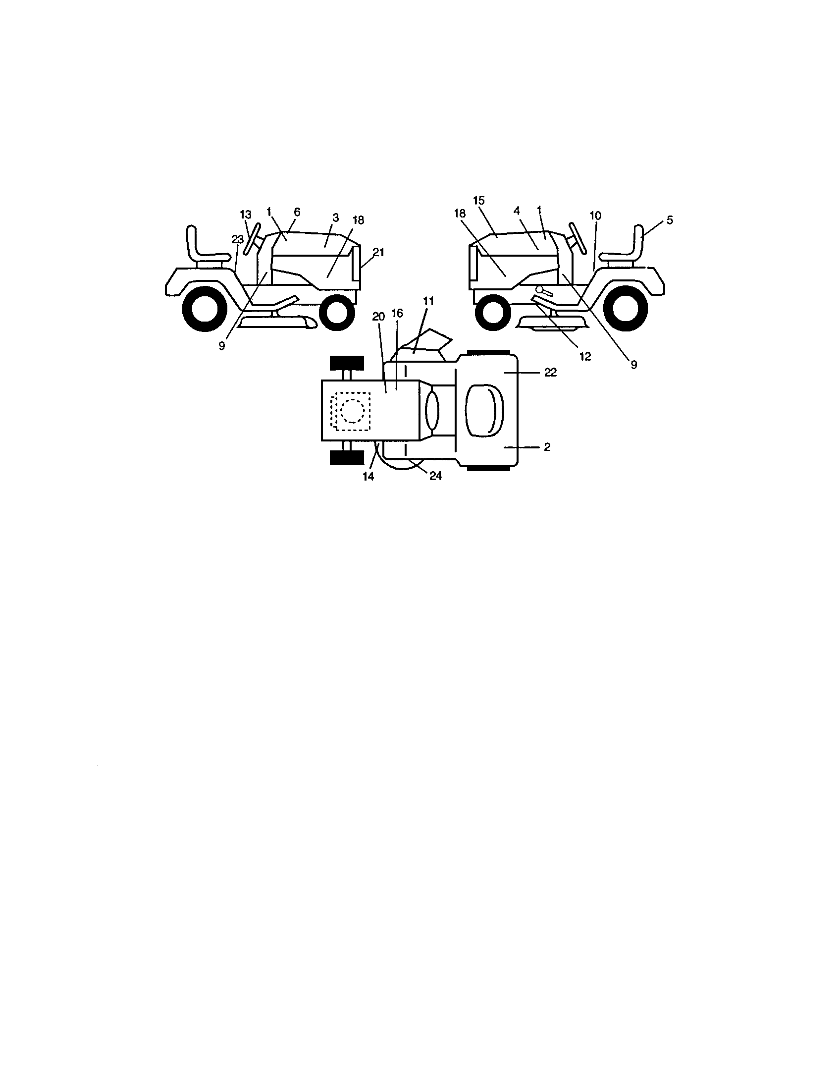 Decals Diagram and Parts List for 917272263  Craftsman Lawn Tractor