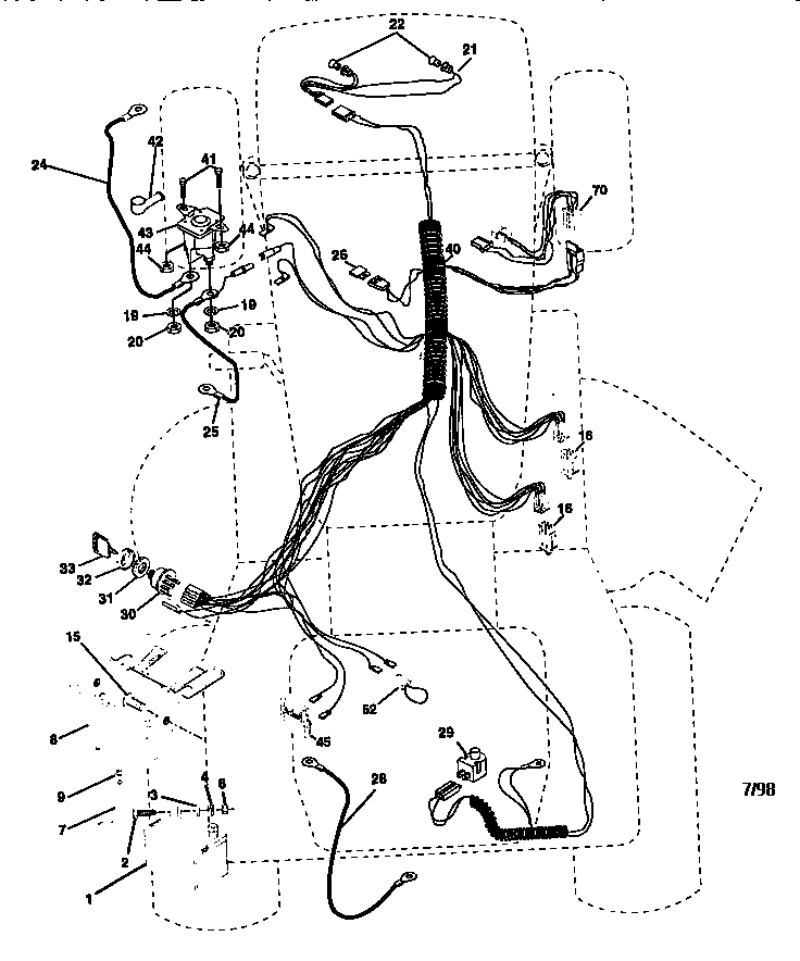 Electrical Diagram and Parts List for 917258514  Craftsman Lawn Tractor
