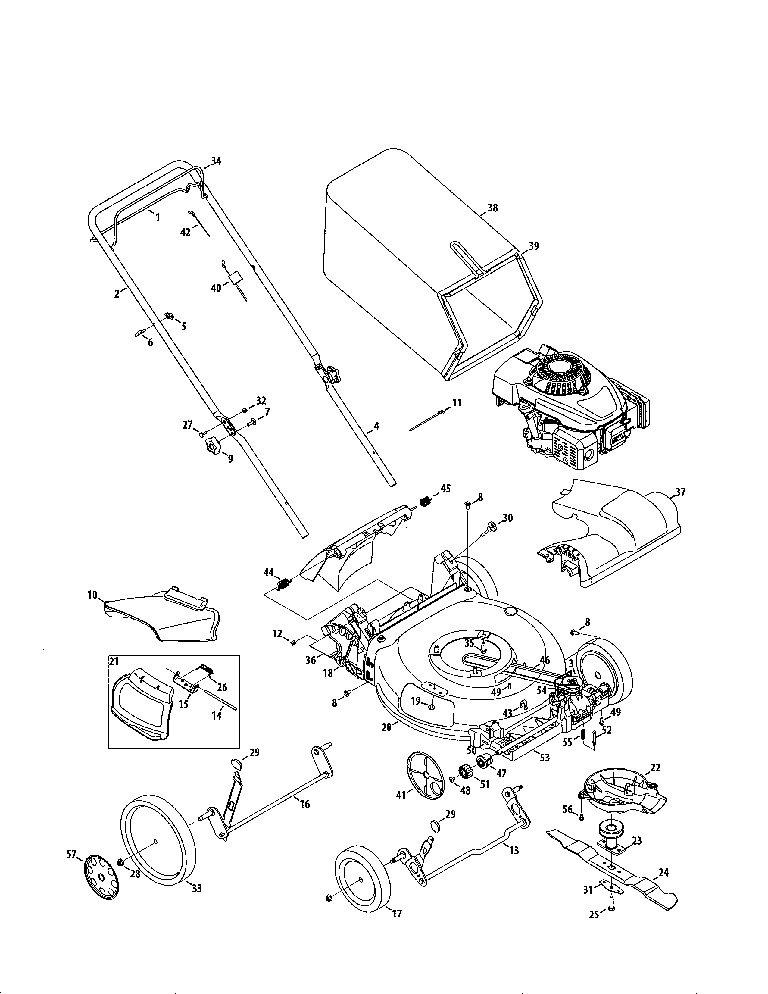 Lawn Mower Diagram and Parts List for 247377051  Craftsman Lawn Mower