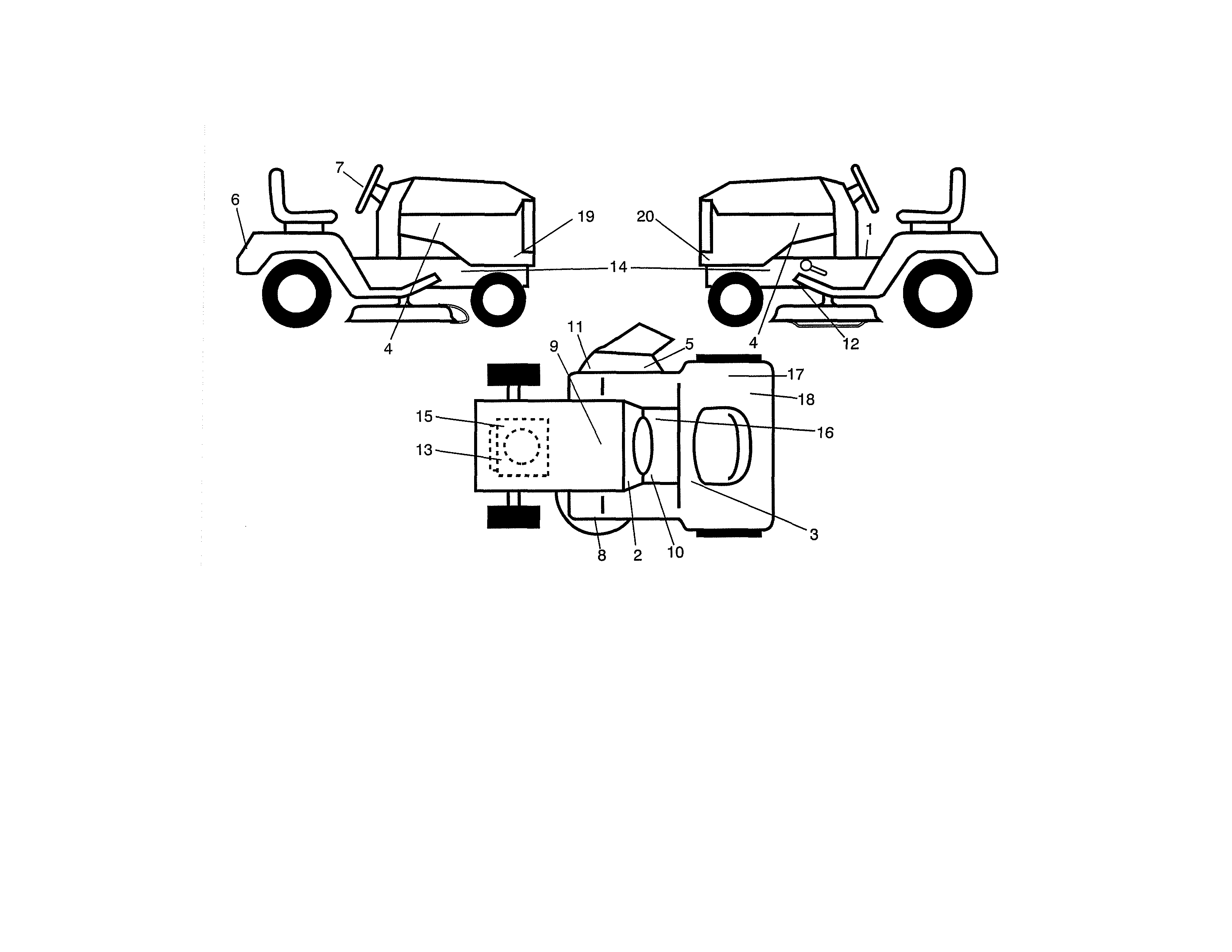 Decals Diagram and Parts List for 917990640  Craftsman Lawn Tractor