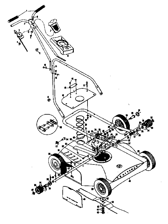 Replacement Parts Diagram and Parts List for 13197550  Craftsman Lawn Mower