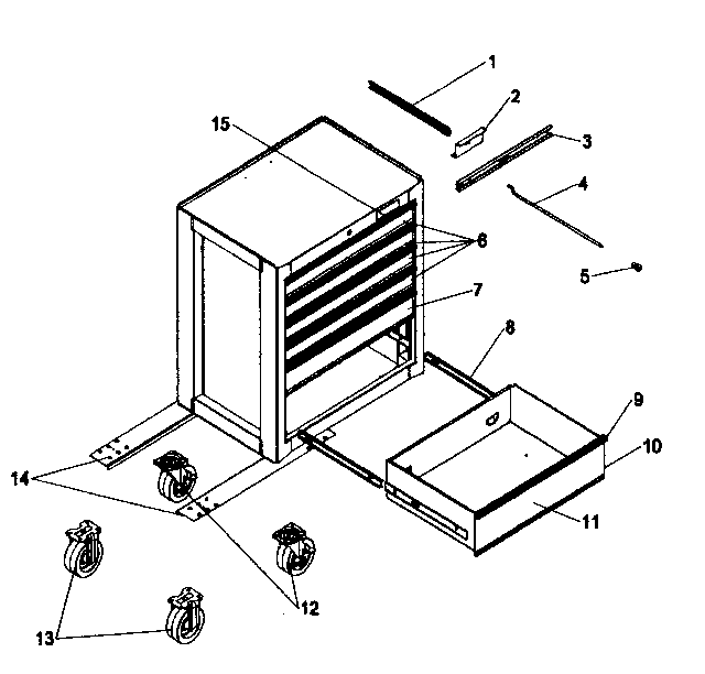 Chest Diagram and Parts List for 706593091  Craftsman Tool Stand & Cart