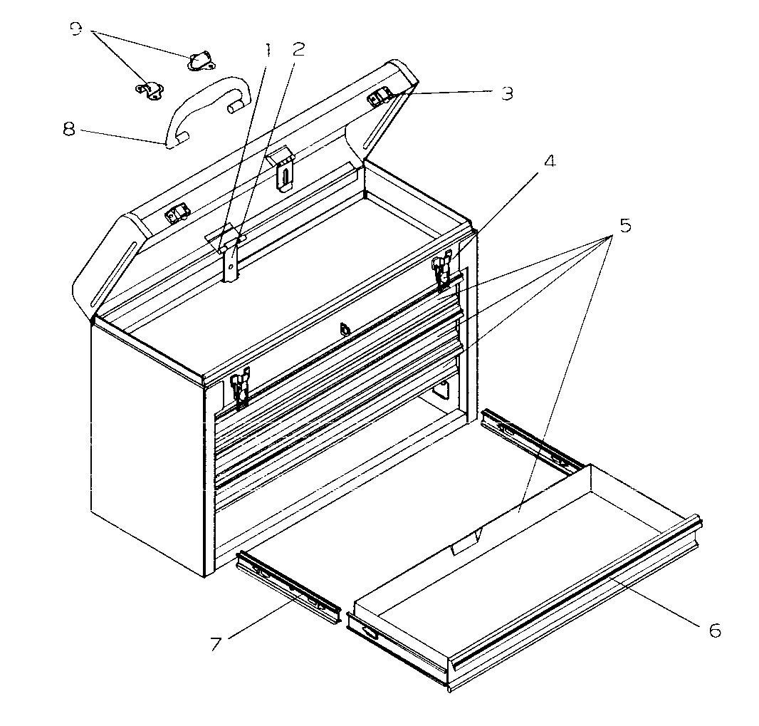 Tool Box Diagram and Parts List for 706825960  Craftsman Tool Stand & Cart