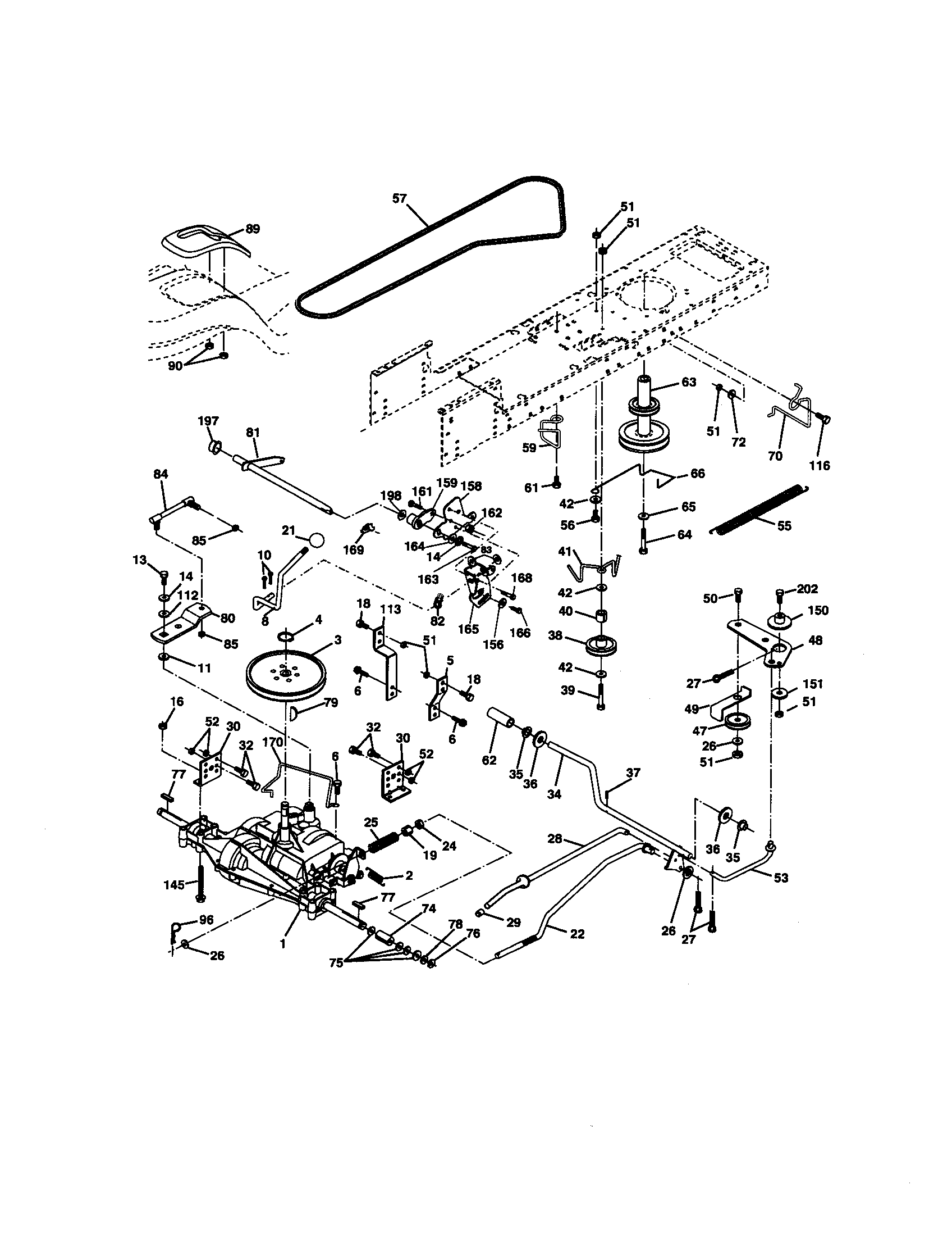 Ground Drive Diagram and Parts List for 917270671  Craftsman Lawn Tractor