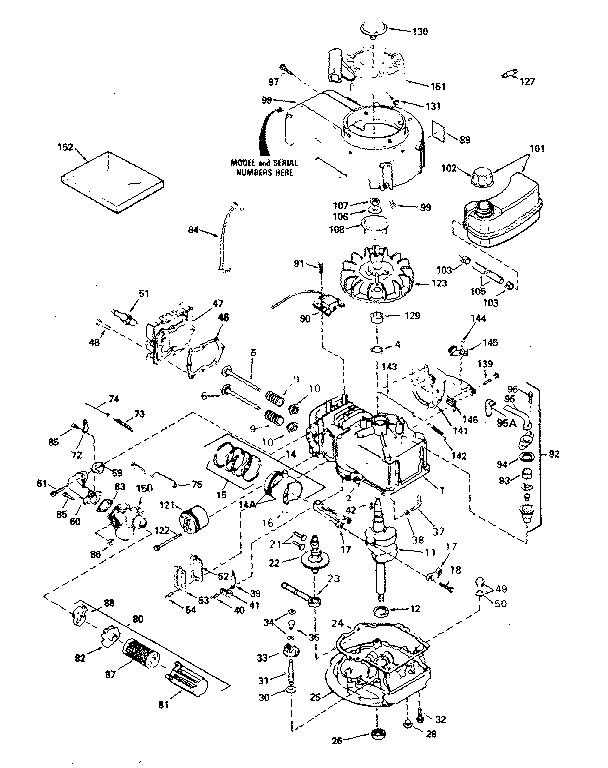 Engine Diagram and Parts List for 143384012  Craftsman Engine