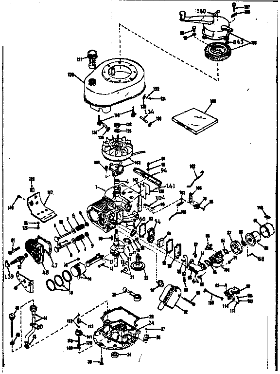 Basic Engine Diagram and Parts List for 143135082  Craftsman Engine