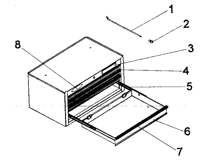 Cabinet Parts Diagram and Parts List for 706651443  Craftsman Tool Stand & Cart