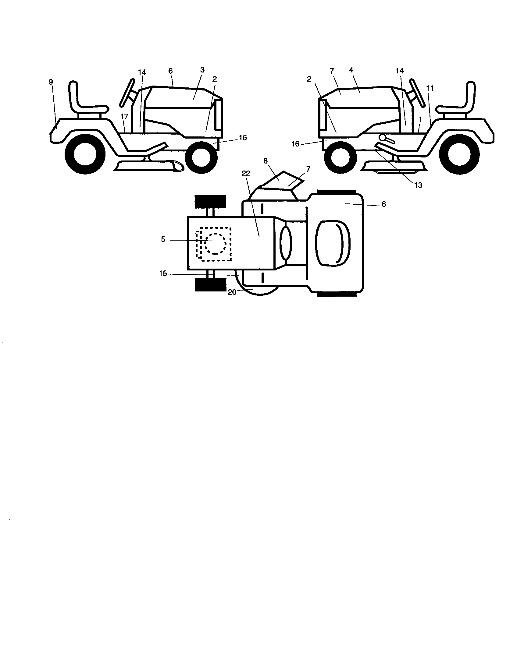Decals Diagram and Parts List for 917277440  Craftsman Lawn Tractor