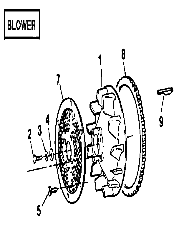 Blower Diagram and Parts List for 73911054D  Craftsman Engine