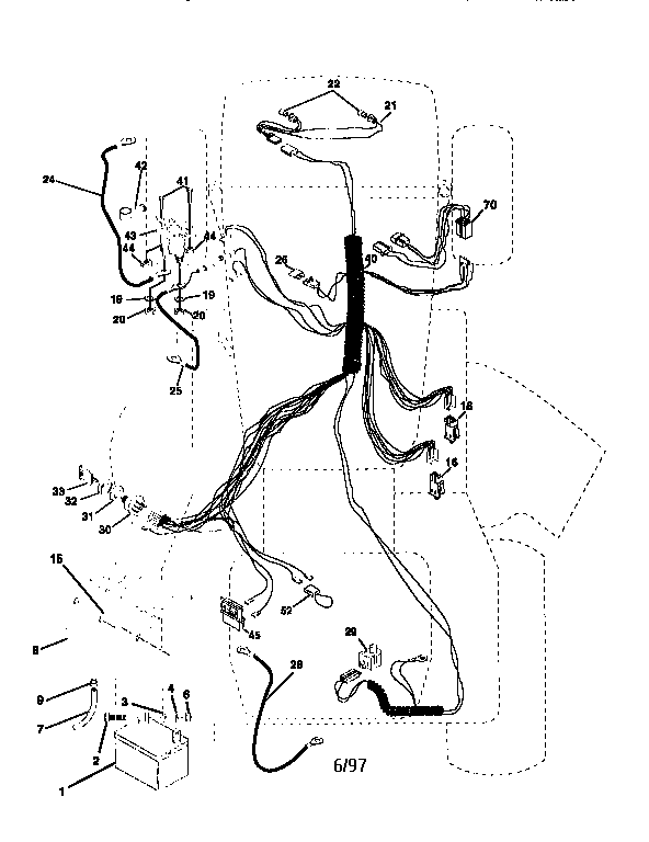 Electrical Diagram and Parts List for 917258082  Craftsman Lawn Tractor