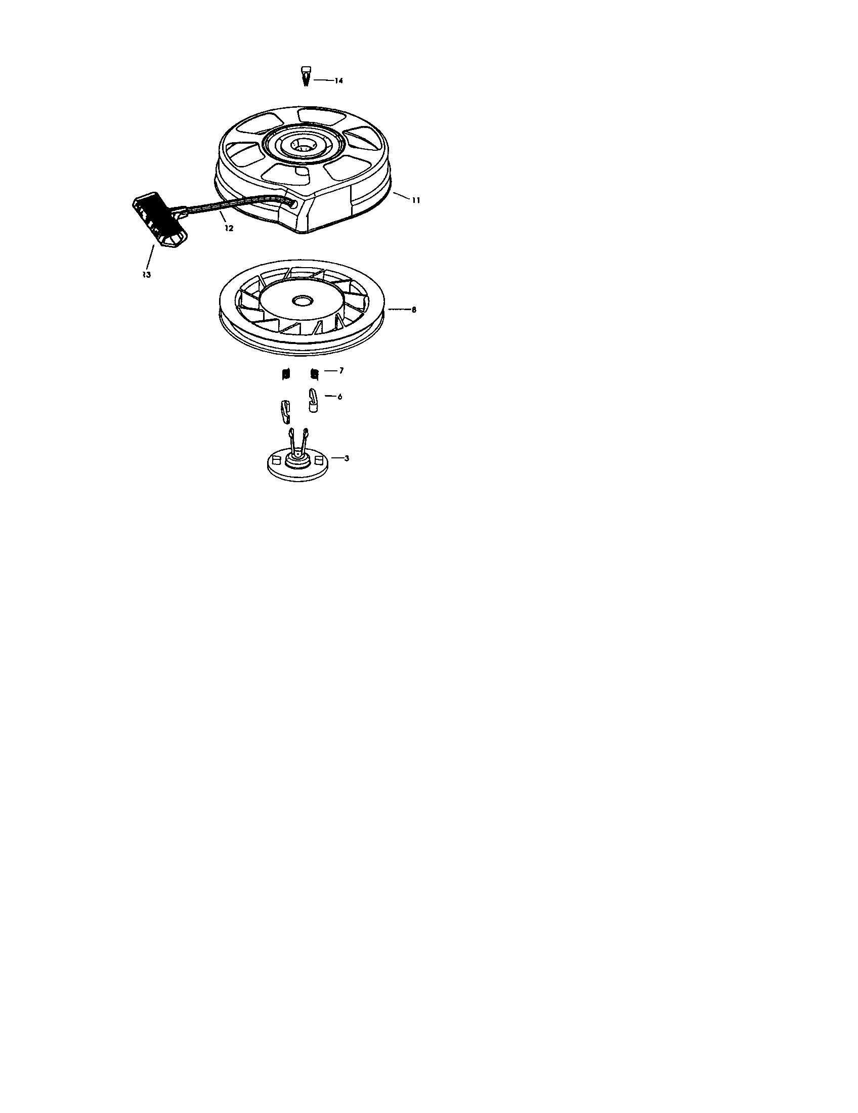 Rewind Starter Diagram and Parts List for 143016728  Craftsman Engine