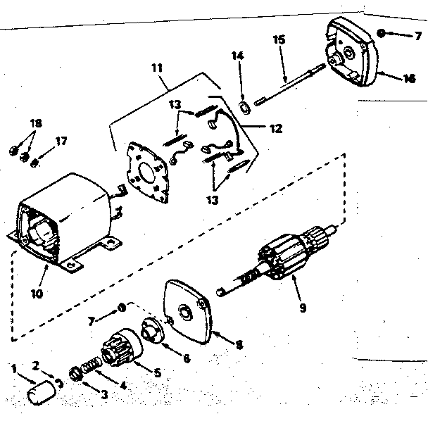 Starter Motor No. 33605 Diagram and Parts List for 143366032  Craftsman Engine