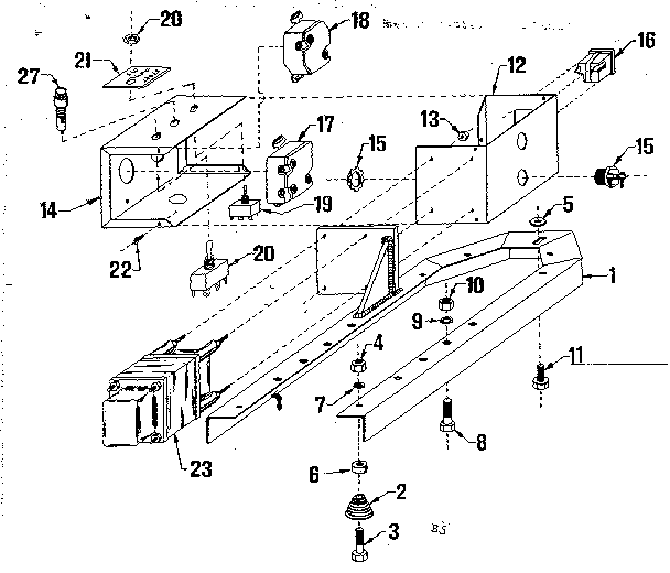 Mounting Base Diagram and Parts List for 58056042  Craftsman Engine