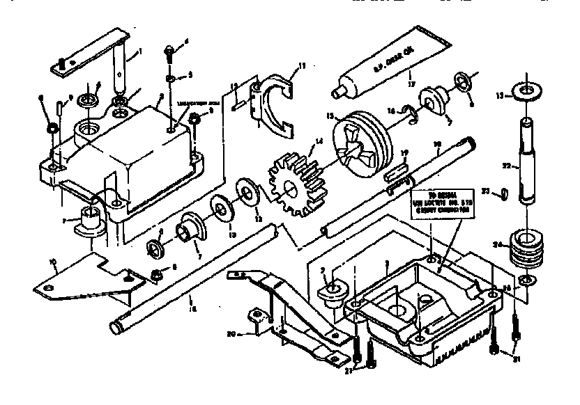 Gear Case Assembly Part No. 83492 Diagram and Parts List for 131978231  Craftsman Lawn Mower