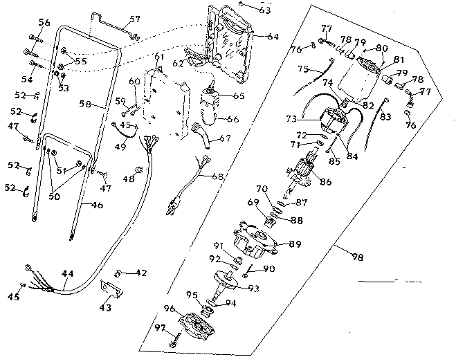 Motor Assembly Diagram and Parts List for 31591390  Craftsman Lawn Mower