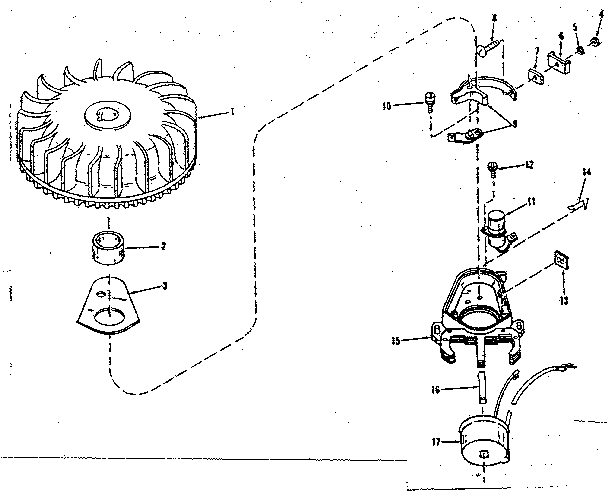 Magneto (wico Fw-2617) Diagram and Parts List for 14341301  Craftsman Engine