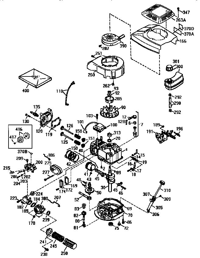 Replacement Parts Diagram and Parts List for 143955000  Craftsman Engine