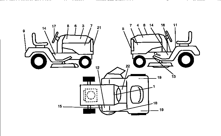 Decals Diagram and Parts List for 917258480  Craftsman Lawn Tractor
