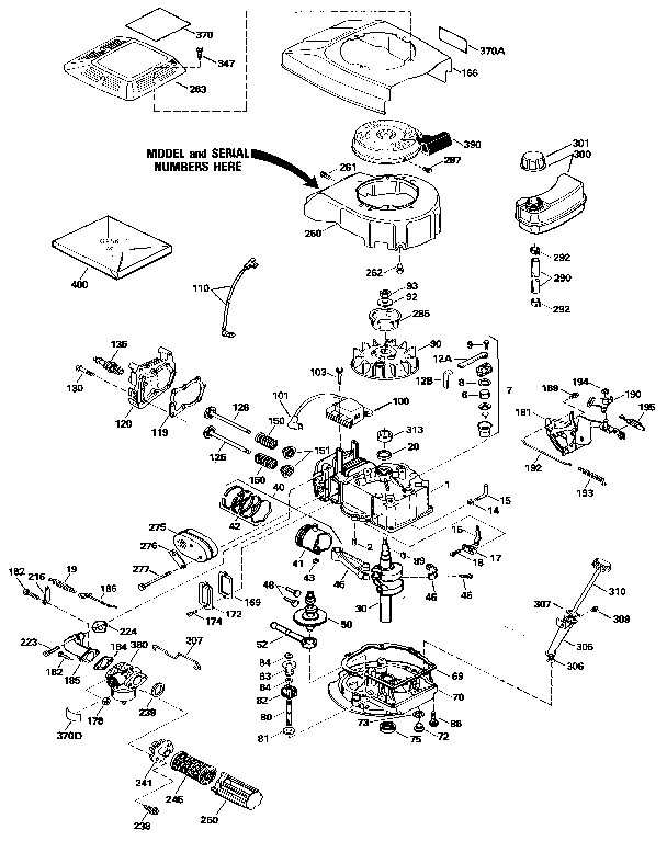 Replacement Parts Diagram and Parts List for 143424502  Craftsman Engine