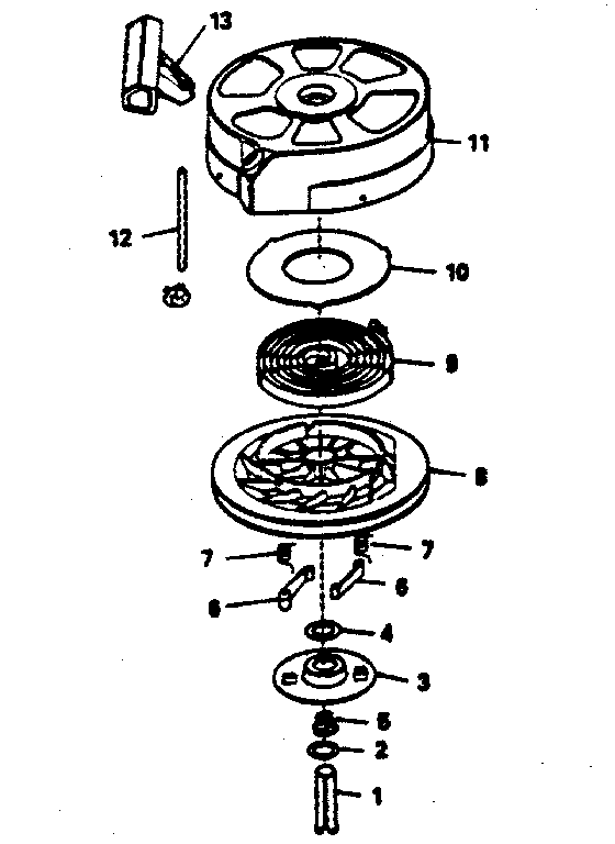 Rewind Starter No. 590637 Diagram and Parts List for 143374402  Craftsman Engine