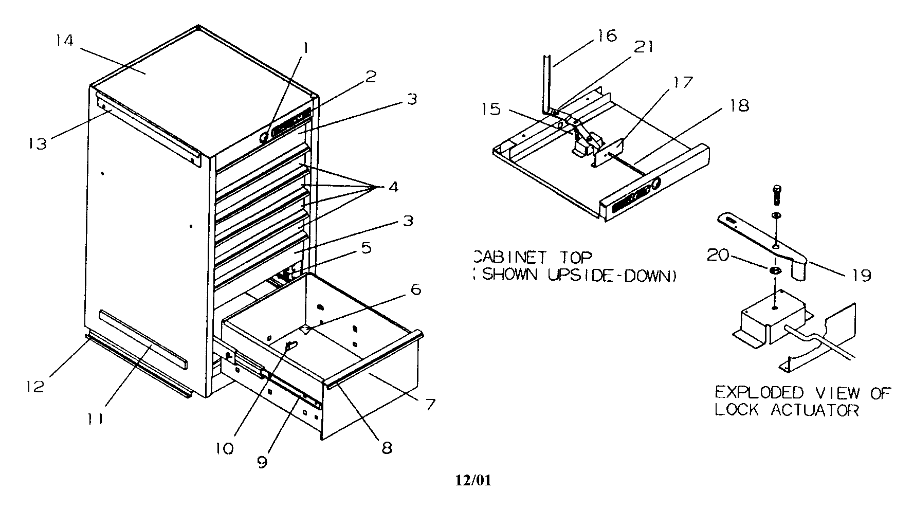 Tool Chest Diagram and Parts List for 706654591  Craftsman Tool Stand & Cart