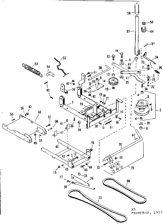 Main Frame Diagram and Parts List for 84226006  Craftsman Snow Blower