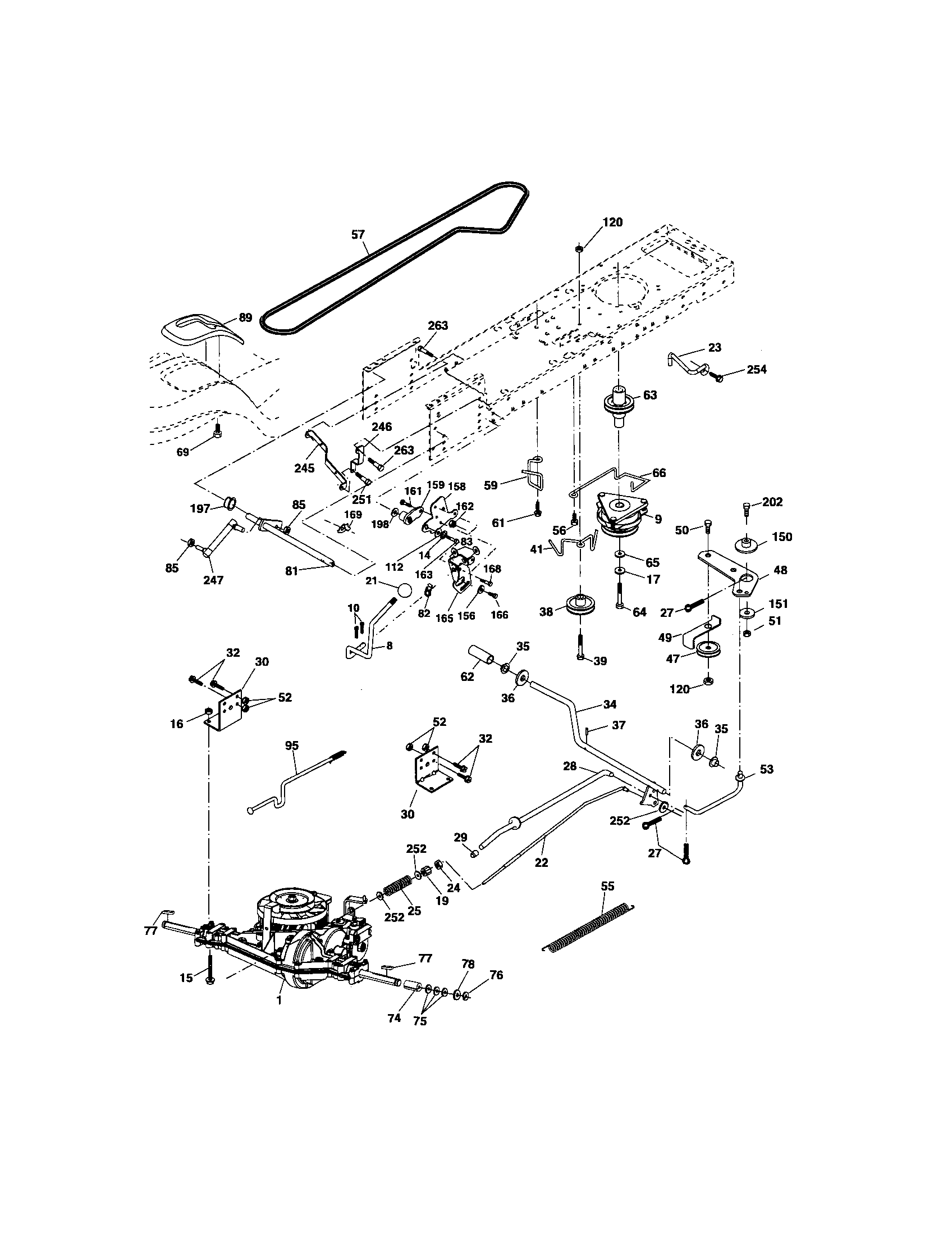 Ground Drive Diagram and Parts List for 917275703  Craftsman Lawn Tractor
