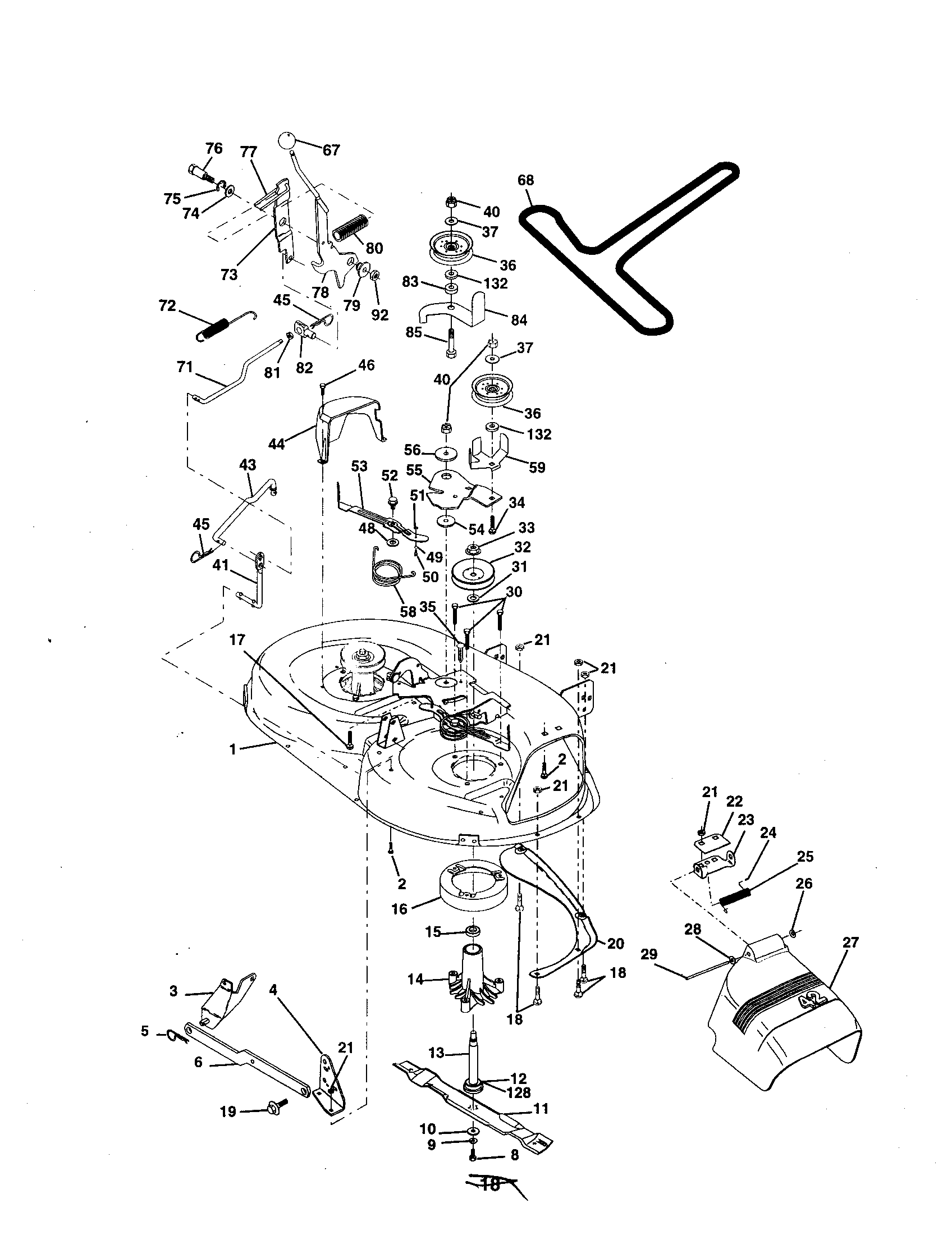 Mower Diagram and Parts List for 917252800  Craftsman Lawn Tractor