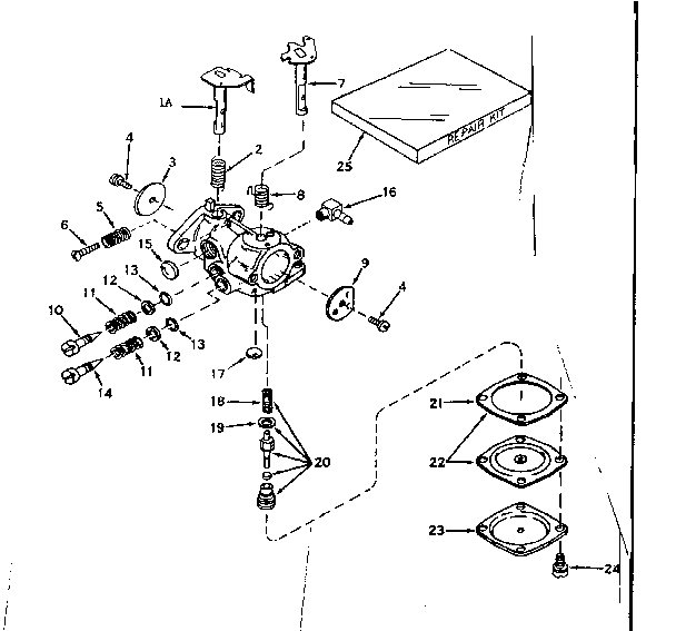 Carburetor Diagram and Parts List for 143174172  Craftsman Engine