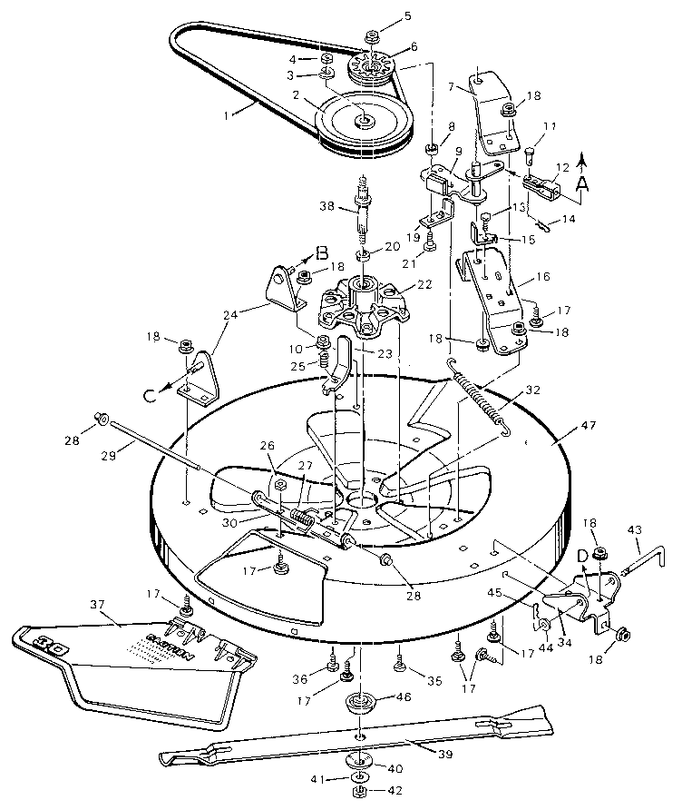 Mower Housing Diagram and Parts List for 502254161  Craftsman Lawn Tractor
