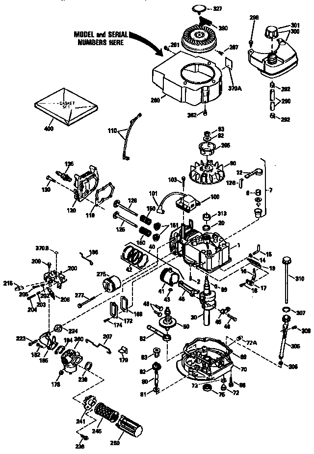 Engine (71/143) 143.953506 Diagram and Parts List for 143953506  Craftsman Engine